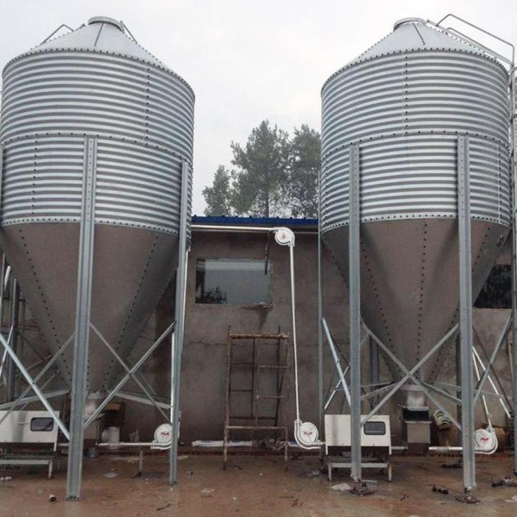 猪场自动化养殖设备饲料储存罐 猪场喂料系统 饲料储存罐