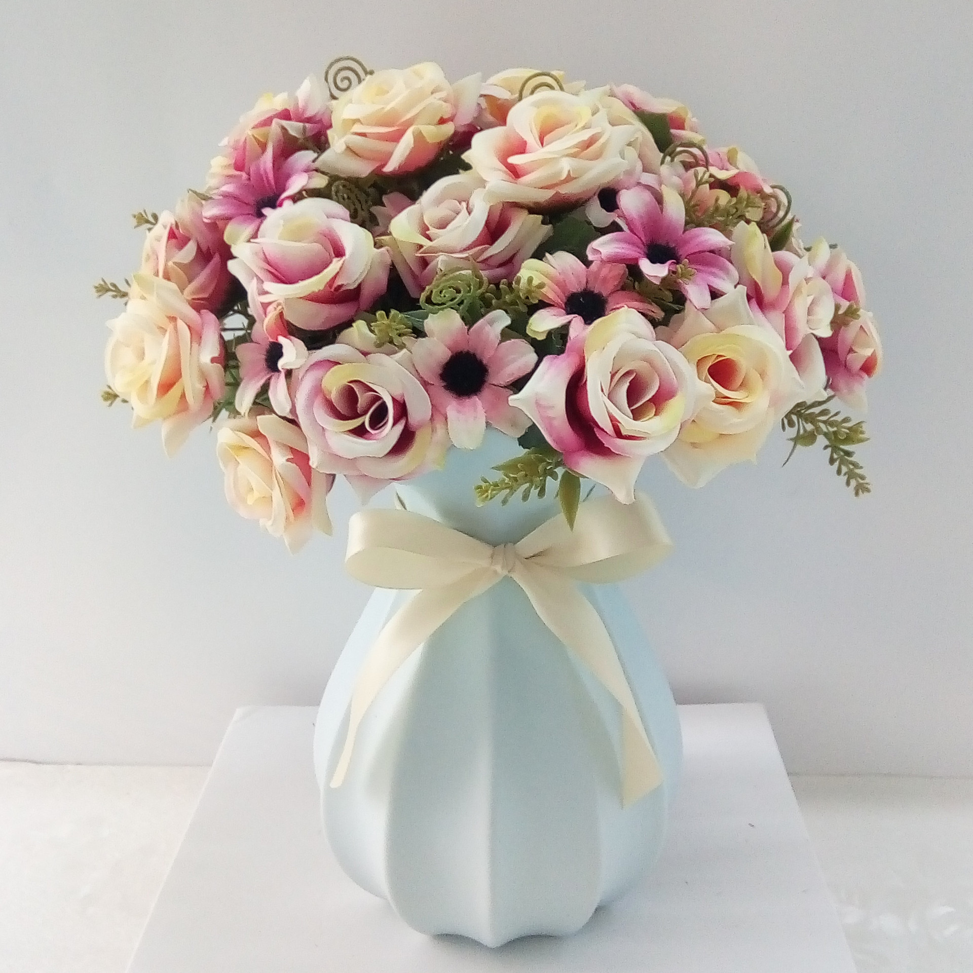 简约现代陶瓷干花花瓶小清新客厅餐桌家居摆件插花鲜花水培花器