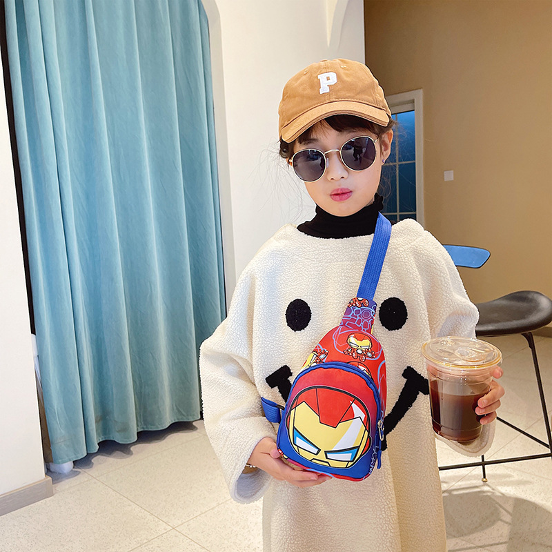 Kid's Messenger Bag Boy Chest Bag Fashion Canvas Mini Waist Bag Korean Cute Baby Going out Small Bag Backpack