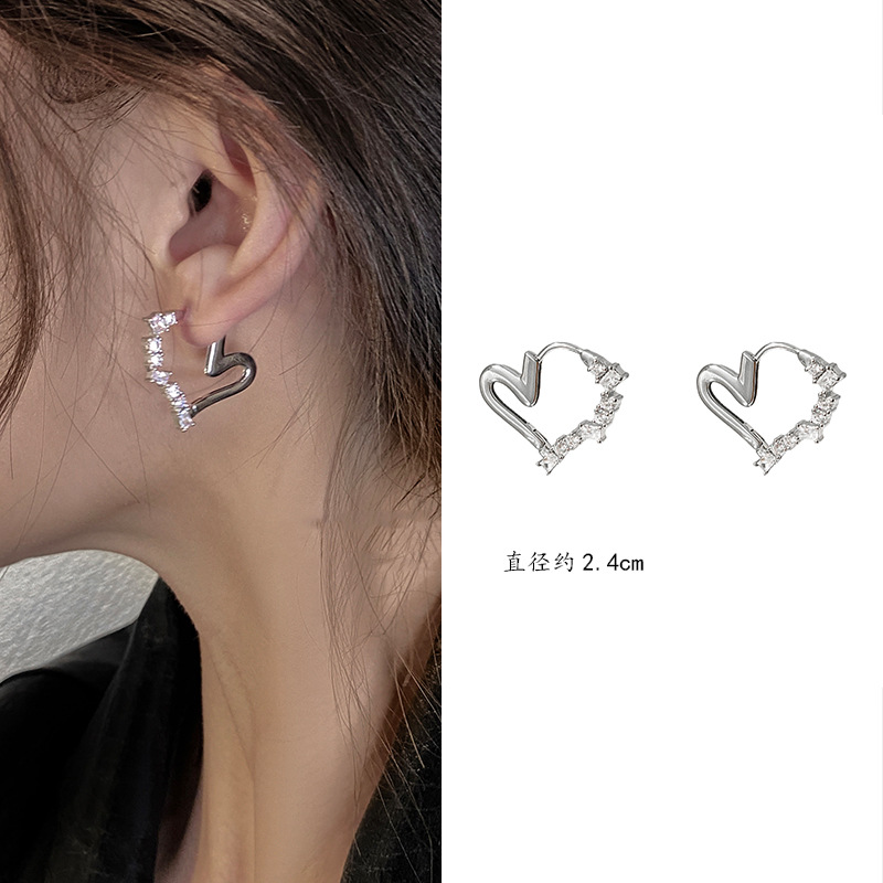 2023 New Trendy Sweet Cool Style Ear Ring Women's Sterling Silver Needle Ear-Caring Ear Clip High-Grade Exquisite and Versatile Earrings