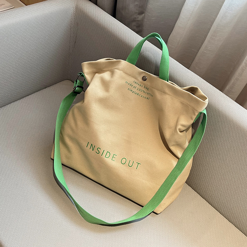 Artistic Niche Commuter Large Capacity Bag for Women 2023 Spring and Summer New Simple Canvas Tote Bag Fashion Shoulder Bag