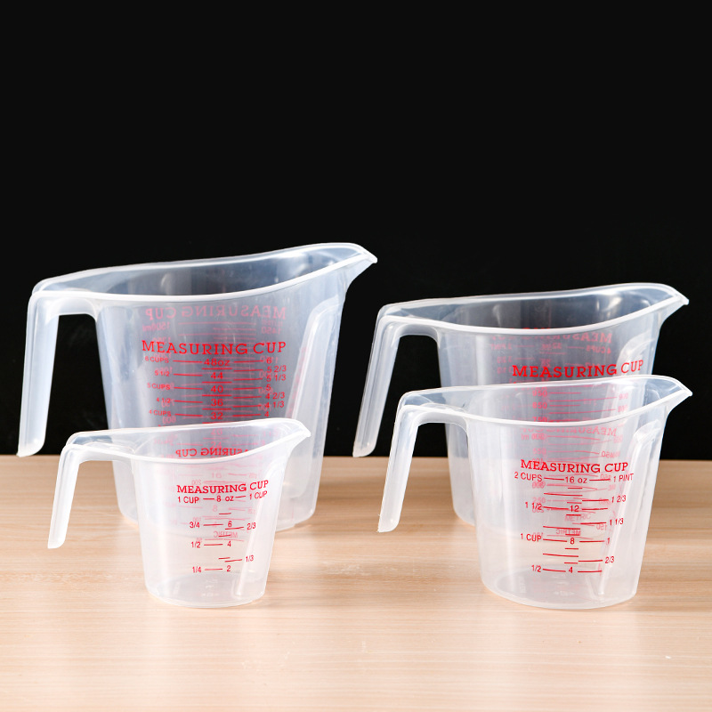 Plastic Measuring Cups Handheld with Scale Transparent Thickened Baking Kitchen More than Measuring Cup Specifications Graduated Glass with Handle