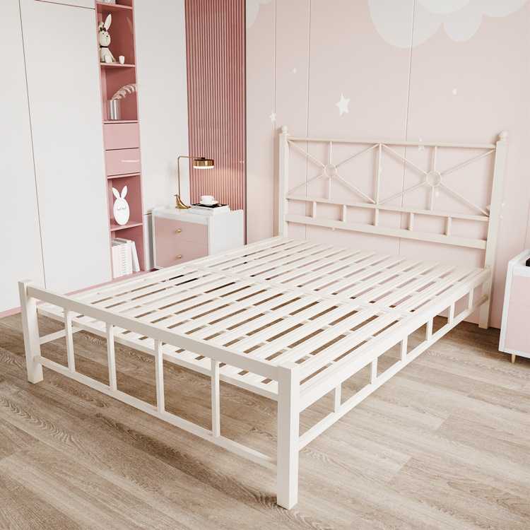 Iron Bed 1.5 M Dormitory Rental Room Talent Home Staff Single Double Iron Bed Apartment Single-Layer Metal-Frame Bed