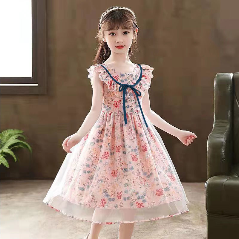 女童公主风连衣裙2022新款夏装女孩裙子超仙公主裙初中少女蓬蓬裙