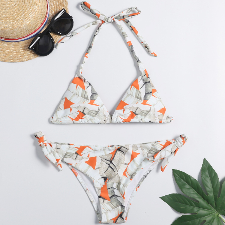 韩版新款聚拢性感显胸低腰三点式比基尼温泉分体女泳衣