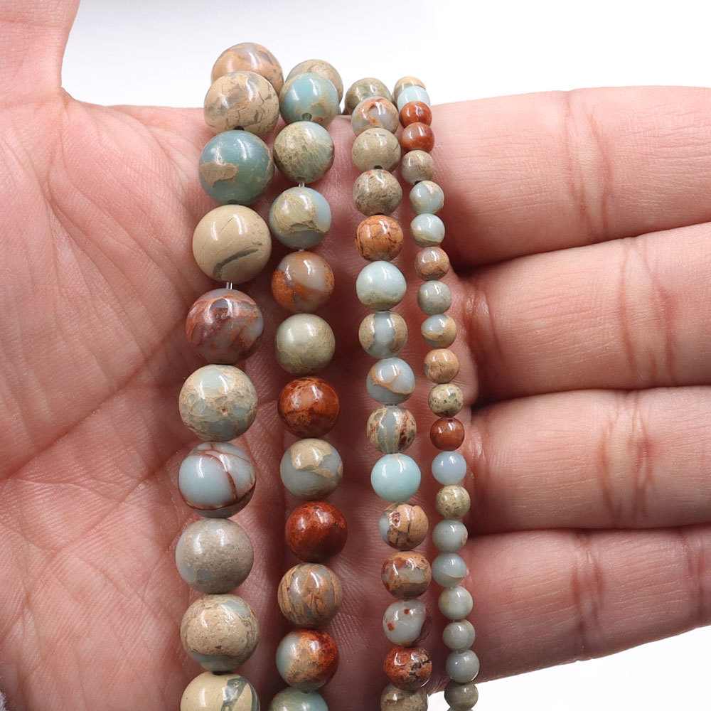 4mm 6mm 8mm 10mm 12mm佛珠蛇皮石珠帝王松石串珠配件饰品半成品