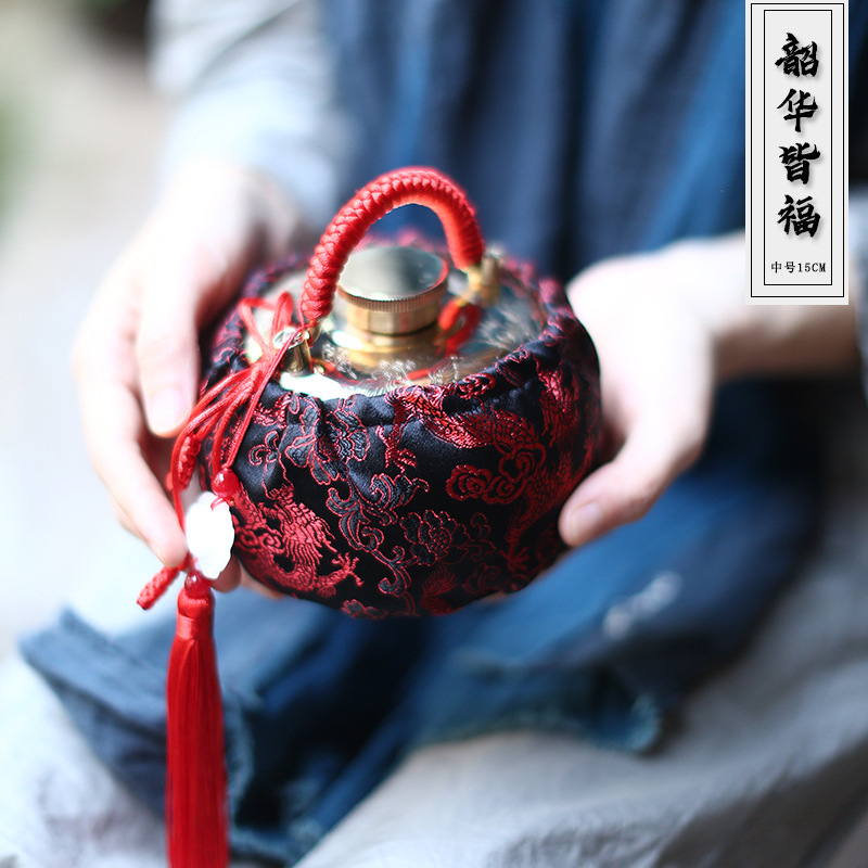 汤婆子纯铜加厚暖手宝宫廷复古注水烫婆子老式铜壶暖脚宝热水袋