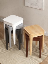 实木餐椅家用软包凳子现代简约椅子客厅梳妆台板凳可叠放餐桌凳子