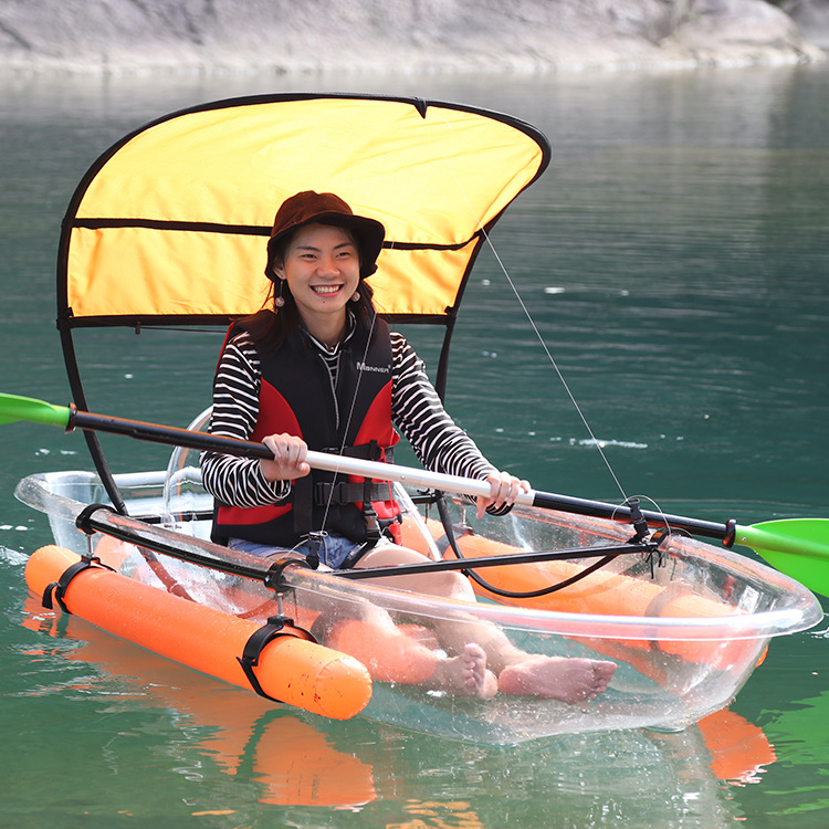 厂家直销新款透明皮划艇pc透明船网红透明婚纱摄影船透明水晶船