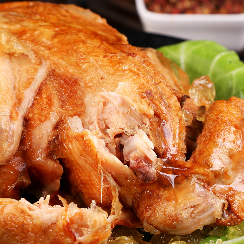德州五香扒鸡卤山鸡脱骨烧鸡山东特产熟食零食450克鸡肉卤味批发