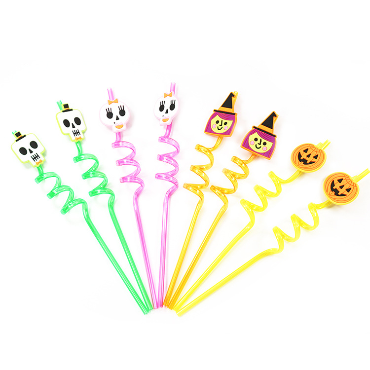 Yirui Shaped Straw Best-Selling European and American New Halloween Cartoon Shaped Straw Party Decoration Accessories Yr020