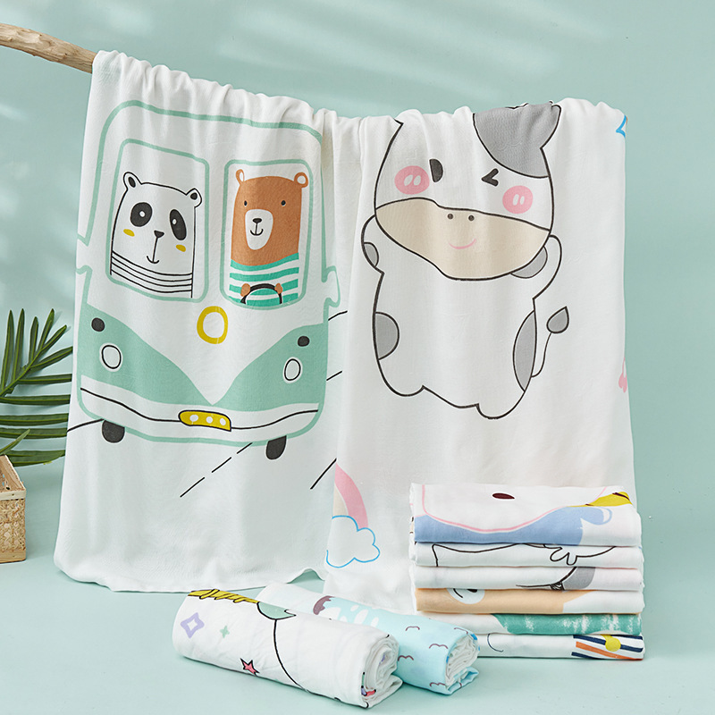 Wholesale Kindergarten Children Cartoon Animal Bath Towel Baby and Infant Soft Children's Quilts Newborn Cotton Cloth Gro-Bag Cover Blanket