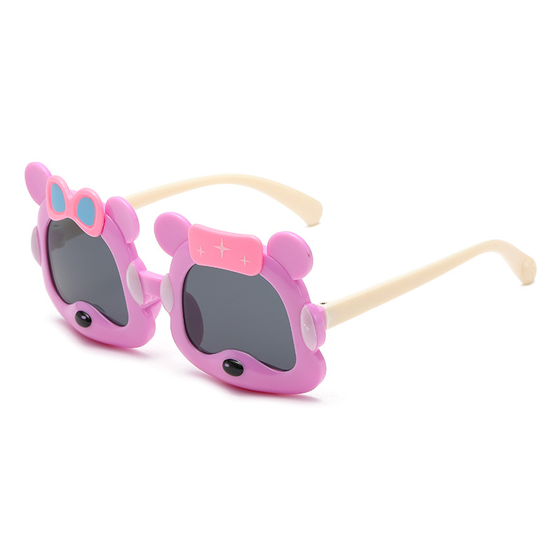 2024 New Kids Sunglasses Cute Bear Sunglasses Cartoon Shape Kawaii Glasses Treasure Photo Glasses