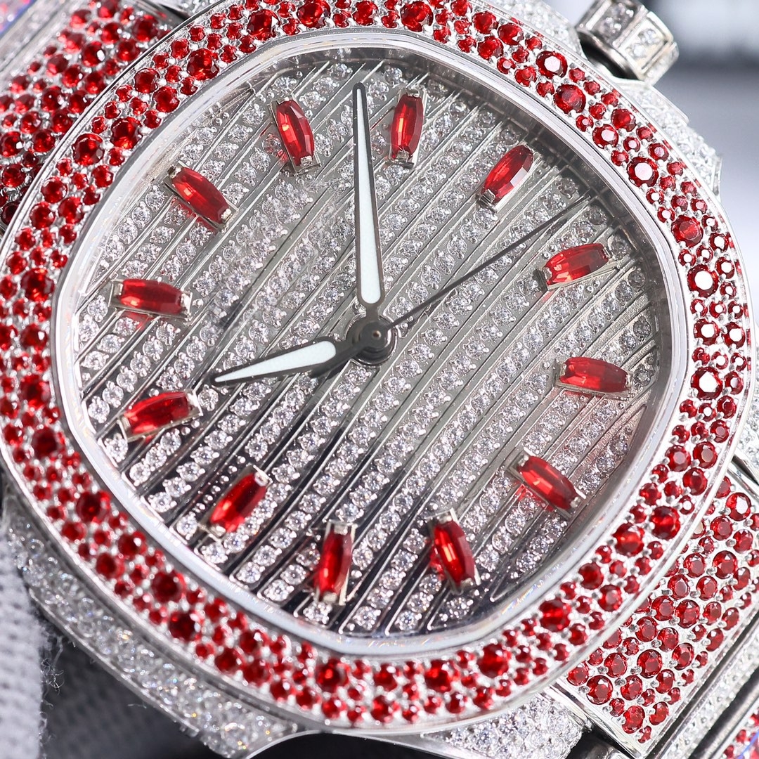 镶钻满钻gr7118鹦鹉螺女士机械手表满天星红宝石蓝宝石祖母绿2024