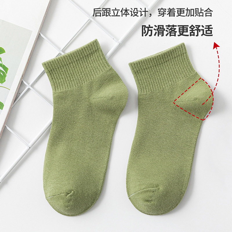 Women's Simple Short Pure Cotton Socks Ins Trendy Boat Socks Spring and Autumn Women's Socks Comfortable All-Matching Factory Direct Supply