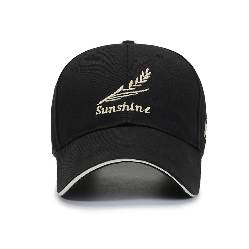 Spring and Autumn New Hat Men's Korean Style Fashionable Embroidery Wheat Peaked Cap Casual Sun Hat Sun Protection Baseball Cap Women