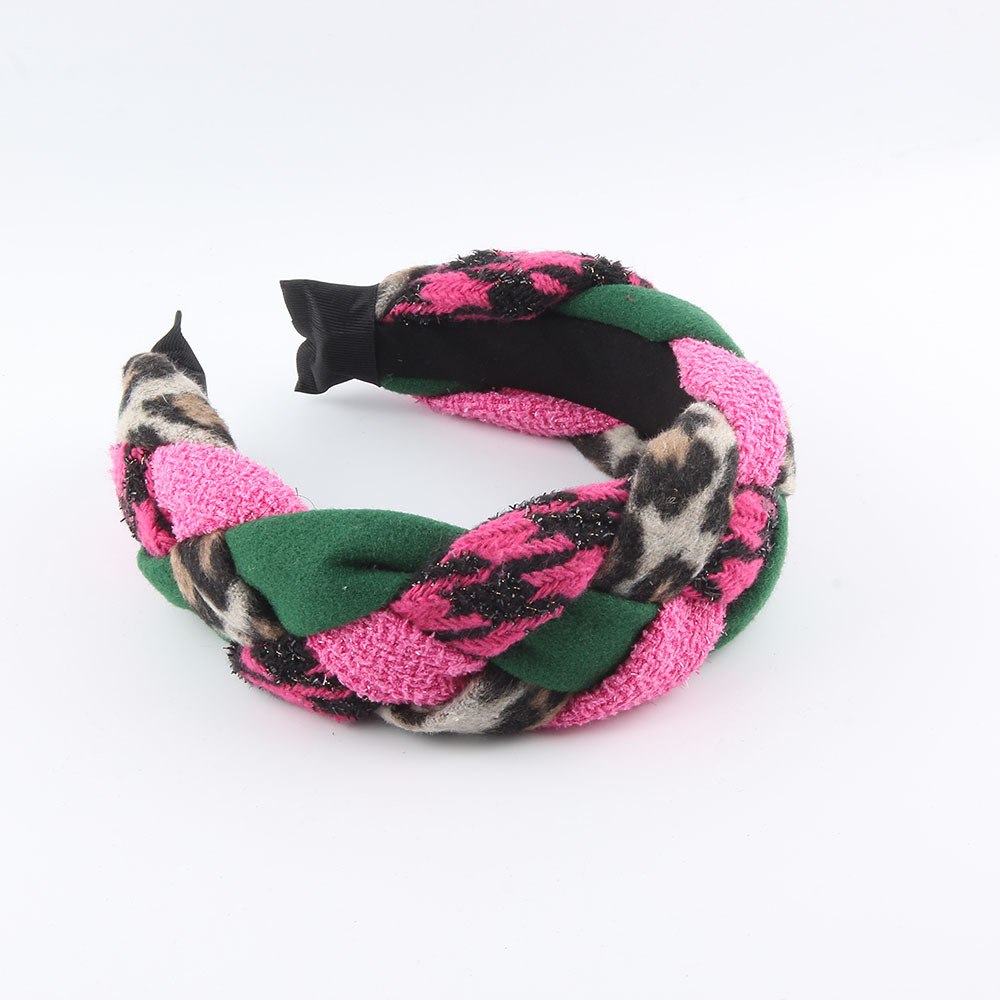 新款时尚气质彩色编织发箍宽边麻花毛线秋外出冬百搭头饰发卡批发