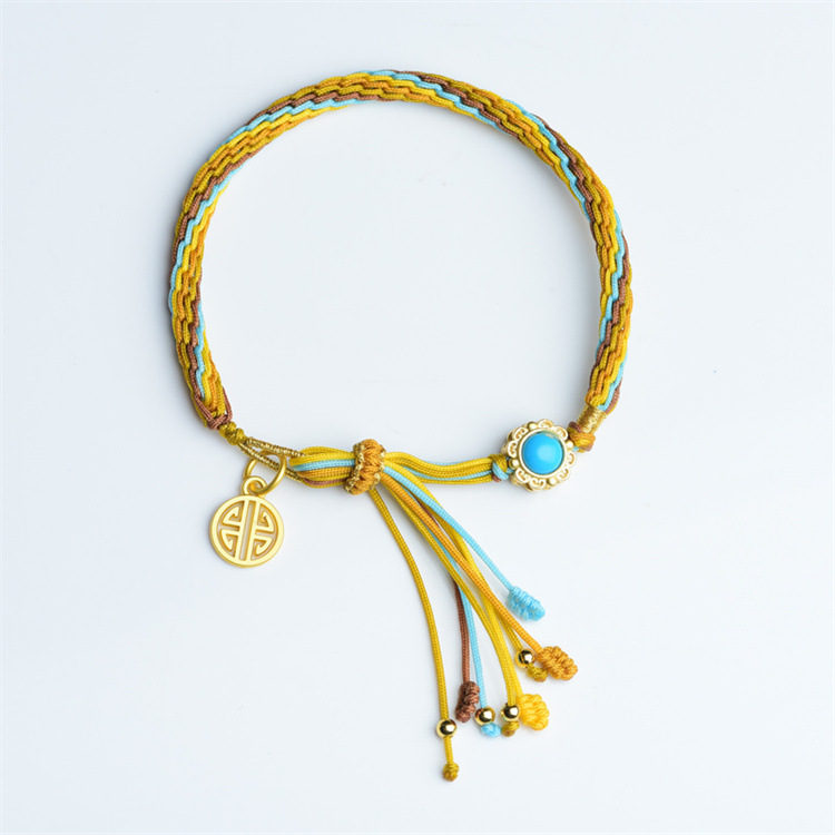 国潮醒狮轮回结手工编织古风手绳女小众设计复古手饰闺蜜情侣手链