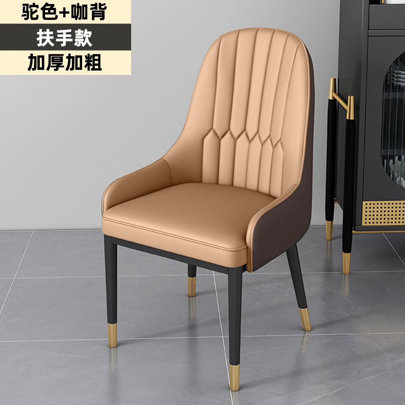 Nordic Dining Chair Simple Living Room Soft Bag Hotel Dining Chair Backrest Leisure Laptop Desk Chair Leisure Metal Seat