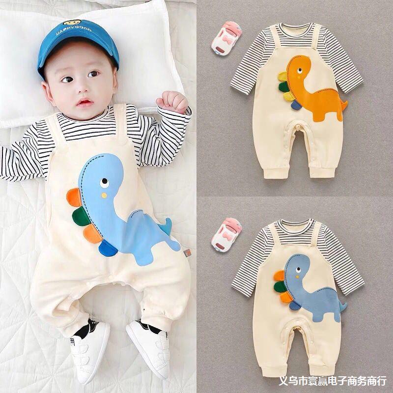 Baby Jumpsuit Spring and Autumn Newborn Long-Sleeved Men's and Women's Baby Cartoon Suit Spring Children Clothes Romper