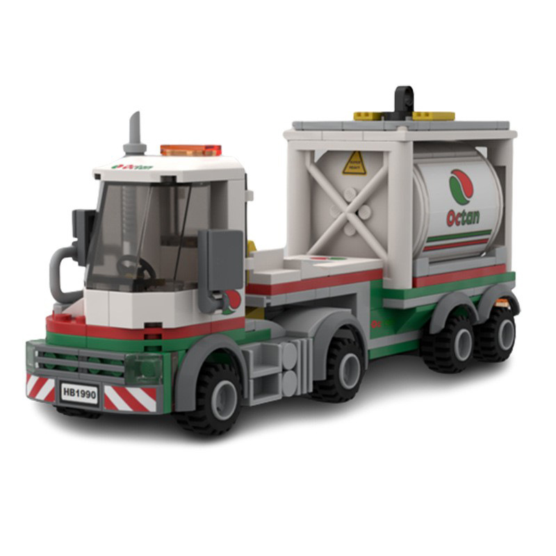 moc-141164兼容乐高奥克坦码头牵引车港口火车场拖车卡车积木玩具