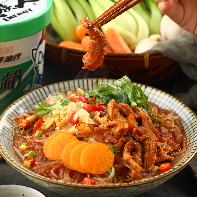 食族人麻辣爆肚粉网红酸辣粉即食夜宵非油炸面麻酱方便粉丝桶装