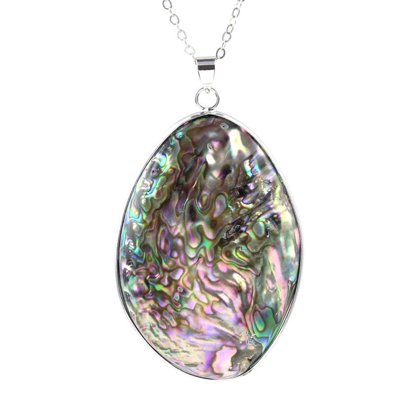 天然鲍鱼贝原石吊坠彩色珍珠贝壳镶嵌单双面创意礼品礼物工艺装饰