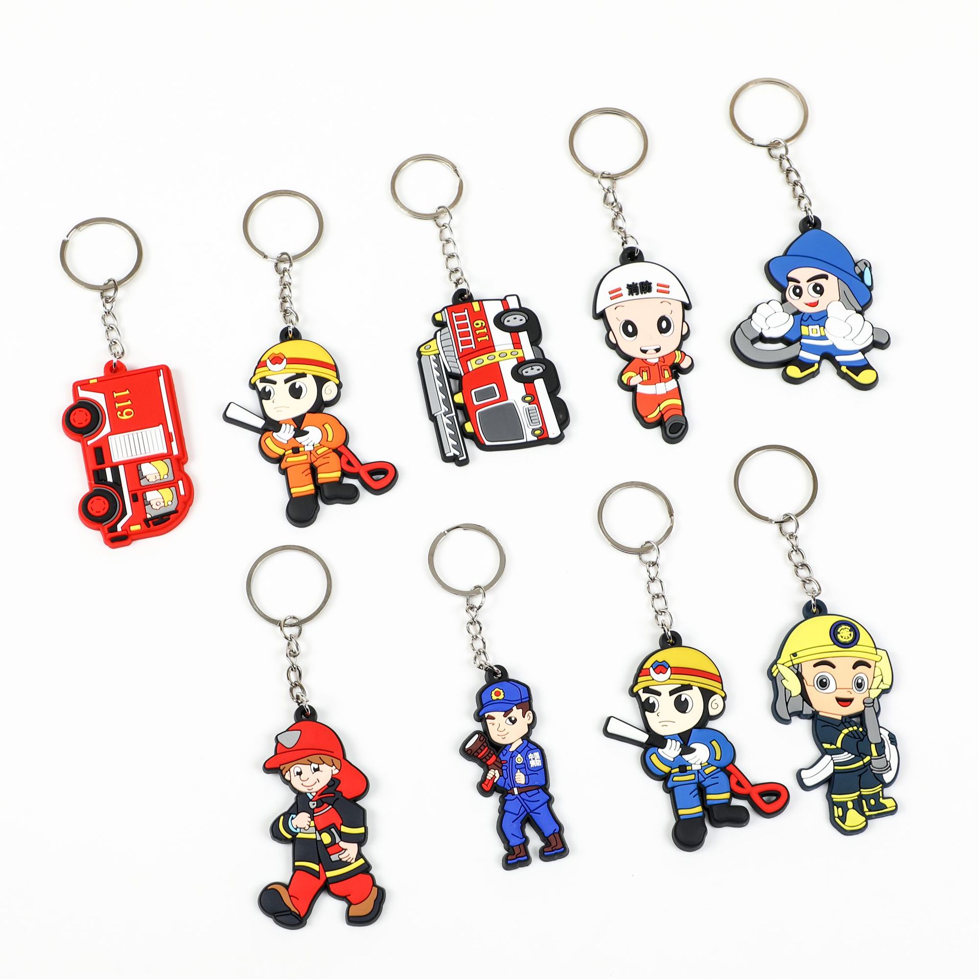 消防员钥匙扣广告公益宣传学生启蒙儿童玩具小礼物礼品活动赠品