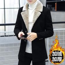 2022冬季新款男士小西服韩版修身潮流青年翻领休闲中长款西装外套