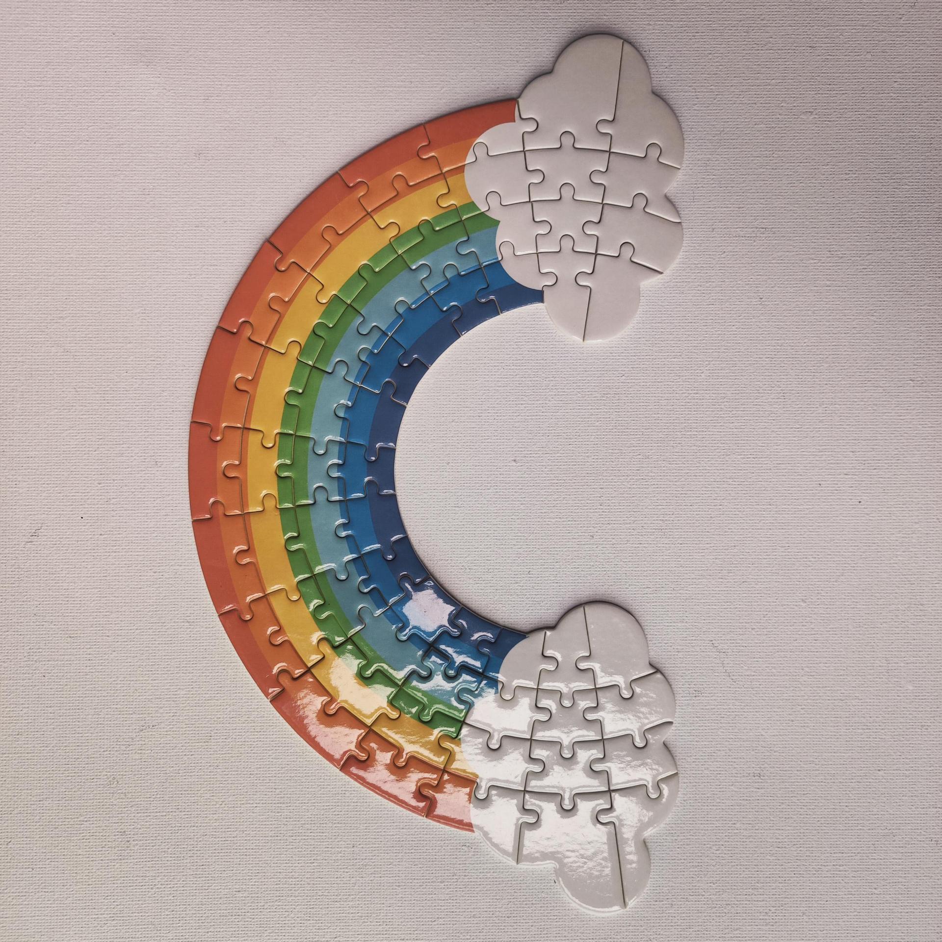 跨境外贸单纸质拼图 儿童益智异形白卡彩虹拼图出口日本-阿里巴巴