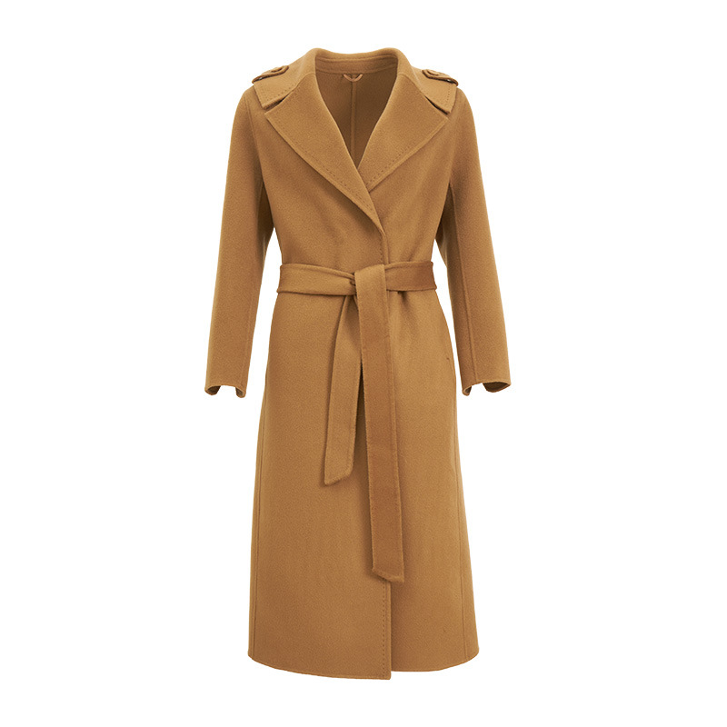 金标系列「18%山羊绒」修身显瘦双面呢澳洲羊毛大衣女中长款外套