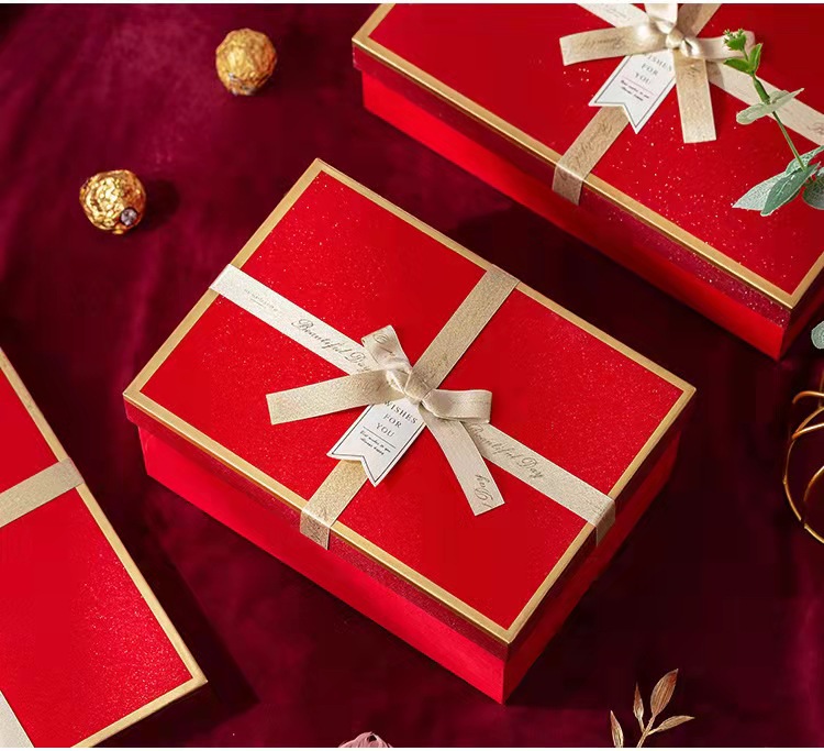 母亲节生日伴手礼丝带礼物礼品盒衣服化妆品天地盖现货包装可定制