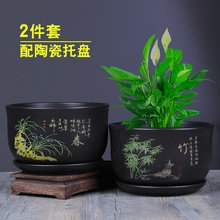 花盆陶瓷大号特价清仓大口径绿植创意个性大多肉紫砂釉室内阳台盆