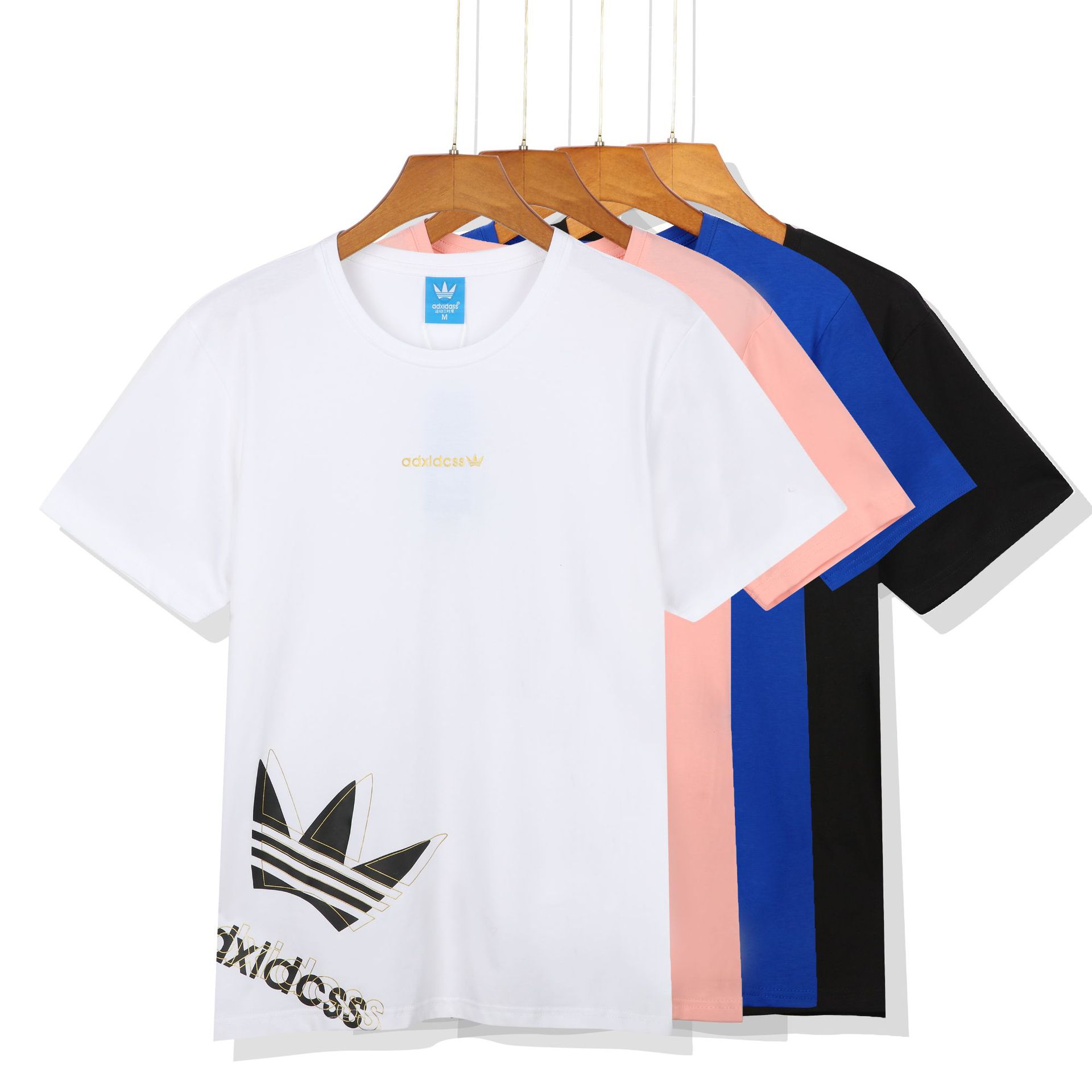 运动三叶草夏季男女款短袖t恤潮牌情侣体恤宽松半袖国潮男生上衣t