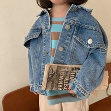 韩国童装儿童春秋新款韩版牛仔外套男女童宝宝宽松牛仔短外套开衫