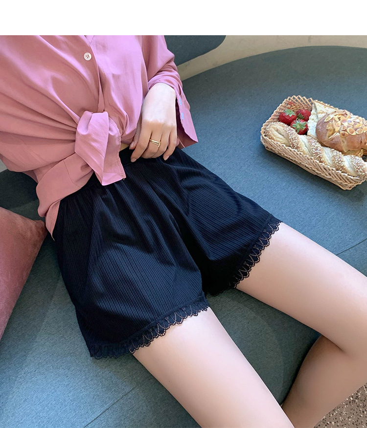 安全裤女防走光宽松可外穿蕾丝白色薄款不卷边jk打底三分短裤夏
