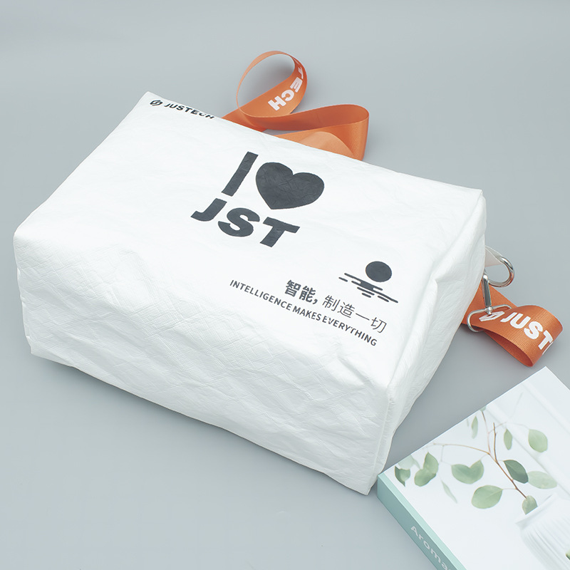 Factory DuPont Paper Bag Printed Logo Vintage Waterproof Kneading Paper Bag DuPont Paper Bag Tear-Proof Washable Kraft Paper Bag