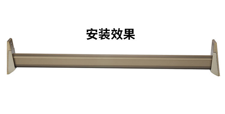 瀛秀五金衣柜挂衣杆香槟色衣通座五金配件管方形心形款铝合金