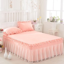 床罩床笠韩系公主蕾丝床裙单件双人床垫保护套床套