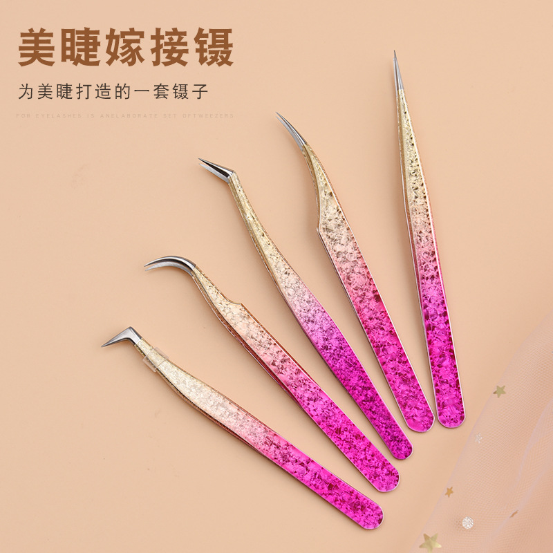 Factory Direct Sales Stainless Steel Eyelash Clip Eyelash Grafting Sticky Eyelash Tool Flowering Tweezers Clip Eyelash Tool Wholesale