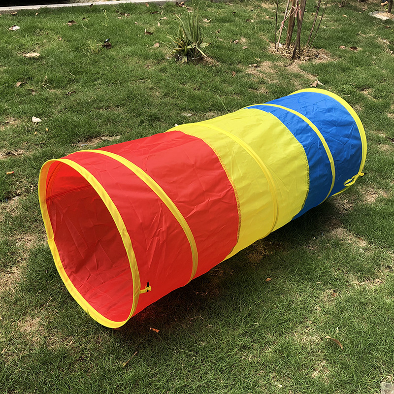 隧洞运动爬行筒儿童隧道钻爬筒折叠室内器材彩虹隧道钻洞教具游乐