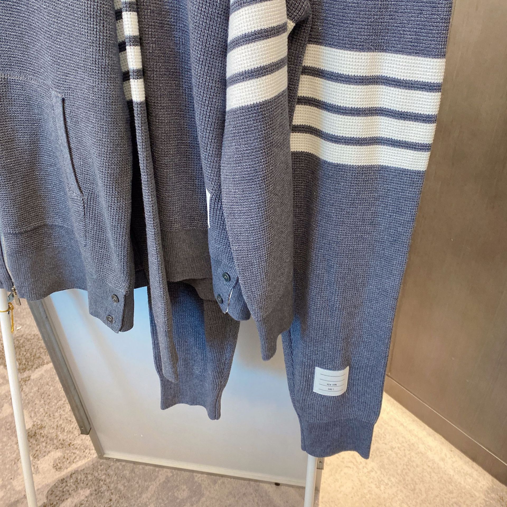 tb针织华夫格卫衣 长裤套装男女情侣同款秋冬新款韩版宽松学院风