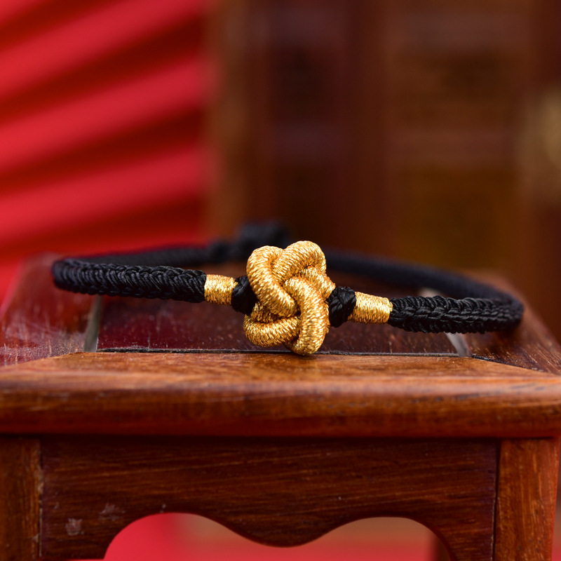 结绳记情侣款情人结手链一对手工编织红绳同心结小众设计男女手绳