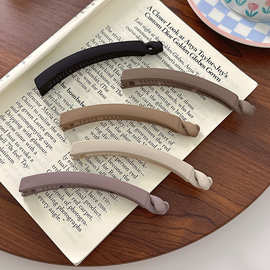 韩版磨砂咖色长发夹简约盘发固定横夹边夹百搭一字扭夹厂家批发