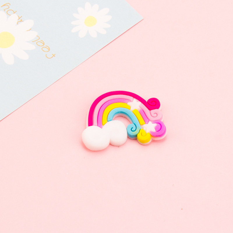 Cute Cartoon Rainbow Pvc Flexible Glue Three-Dimensional Patch Children Hairpin Diy Accessories Mobile Phone Shell Water Cup Decorative Stickers