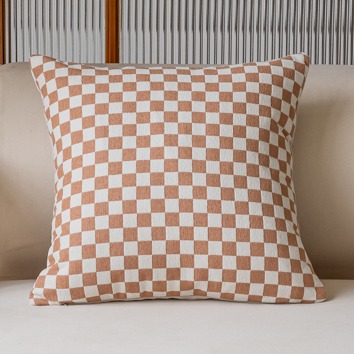 Orange Sofa Pillow Cases Light Luxury Ins Style Modern Minimalist Bedside Cushion Soft Bag Plush Bed Lumbar Support Pillow