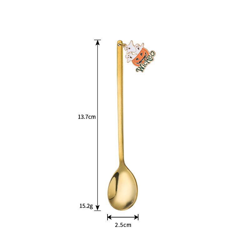 2022 New Stainless Steel Cute Cartoon Wansheng Pendant Dessert Afternoon Tea Coffee Spoon Fork Factory Wholesale Spot