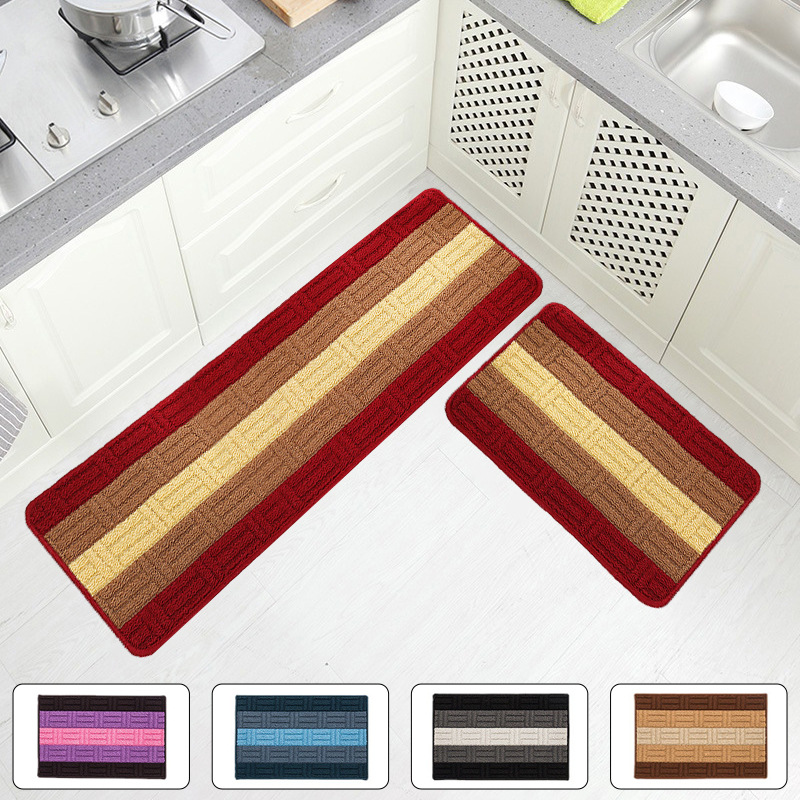 Kitchen Floor Mat Carpet Absorbent Oil-Absorbing Cutting Non-Slip and Oilproof Washable Scrubbing Mat Door