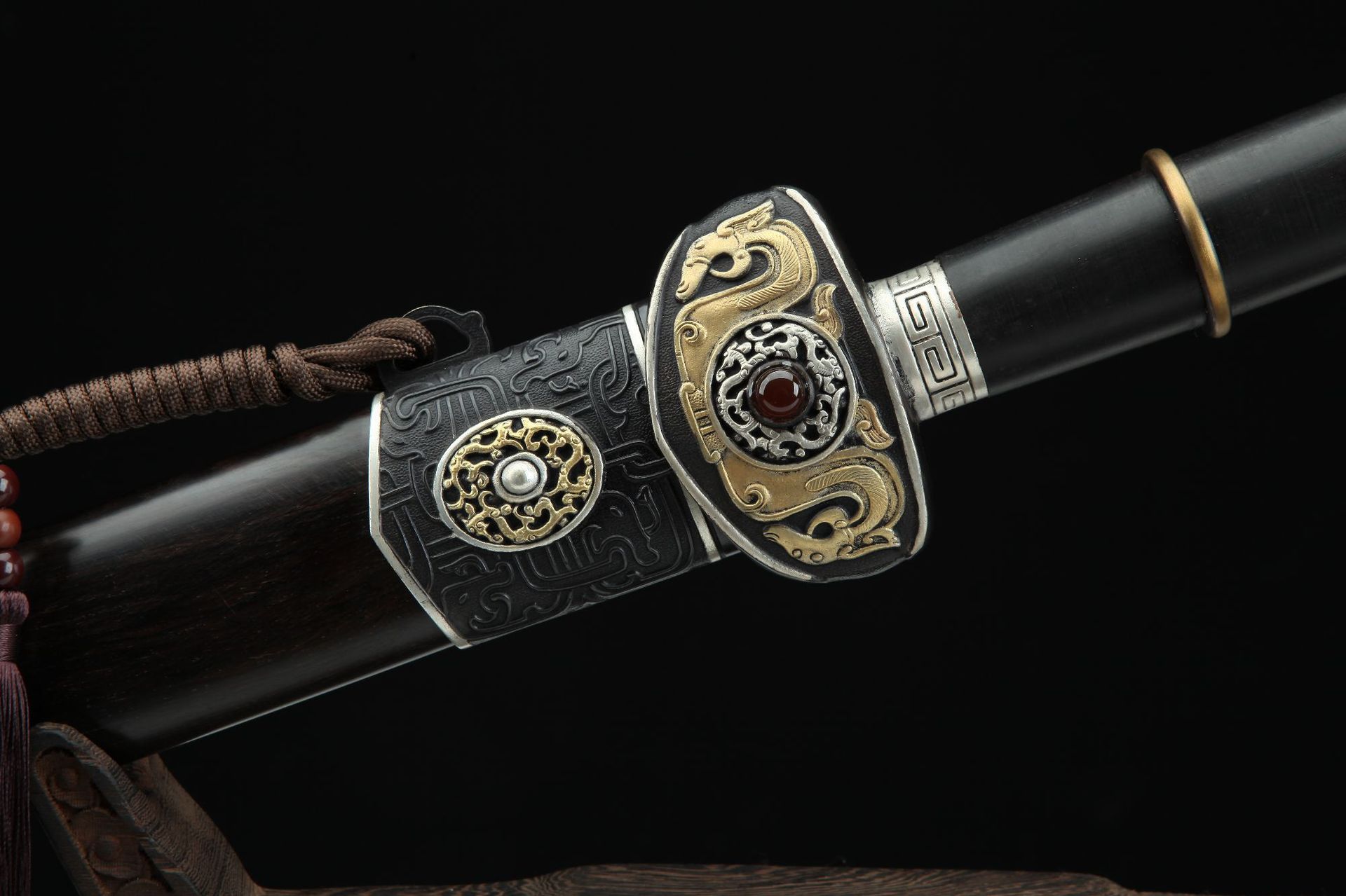 龙泉市刀剑三色铜一体八面汉剑防身兵器影视传统春秋剑长剑未开刃