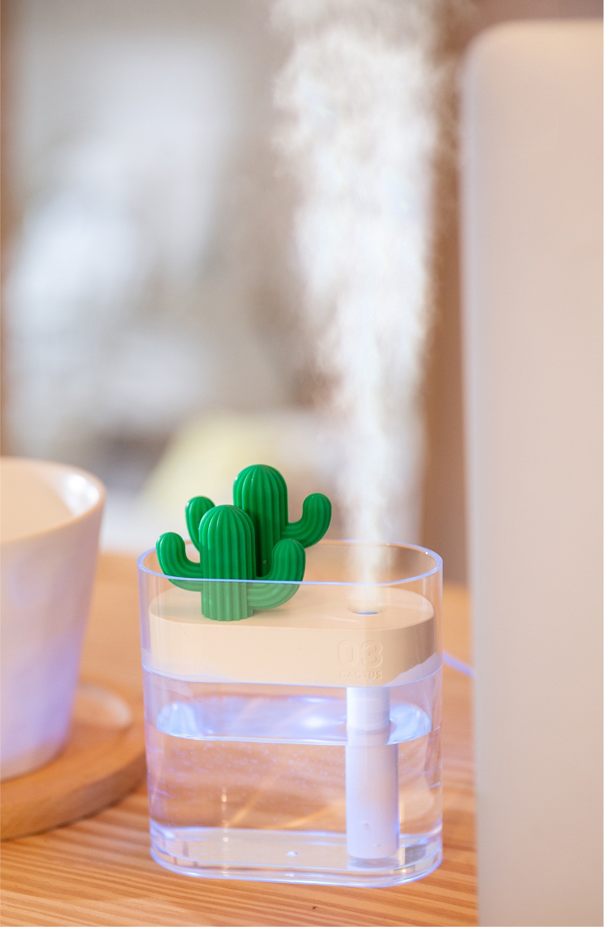 Sanhuo 319 Humidifier Cactus Transparent Household USB Interface Silent Bedroom Air Dormitory Small Desktop